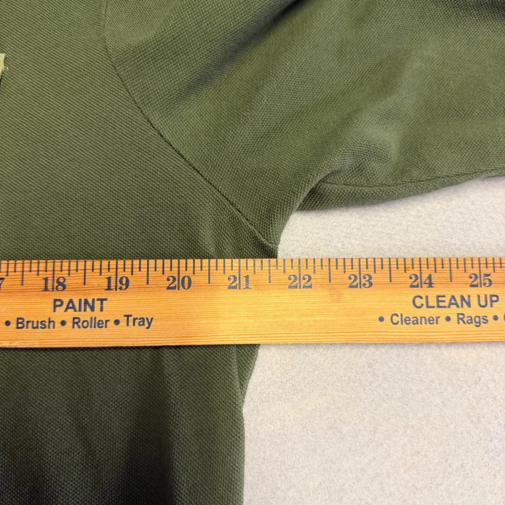 Polo Ralph Lauren Mens Olive Green Pique Hoodie Contrast Pocket Long Sleeve LG